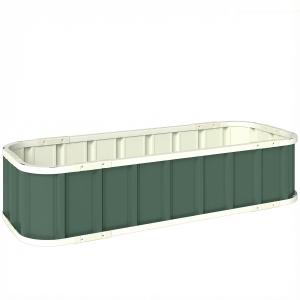 Outsunny Canteiro Elevado Aço Canteiro com Fechos de Encaixe Borda Dobrada Estufa 136x52x31 cm Verde Claro