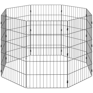 PawHut Recinto para perros Recinto expandible plegable en metal 50x80 cm Negro