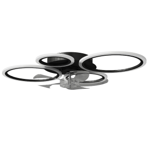 HOMCOM Plafondventilator met verlichting en afstandsbediening, 77 cm LED-plafondventilator met 3 lichtkleuren, 6 snelheden, timer