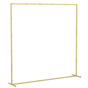 Outsunny Metall-Hintergrundbogen in Gold für Hochzeit, 2 m, Gartenbogen, Hochzeit, Blumen- und Ballonbogen