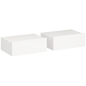 HOMCOM Conjunto de 2 Mesas de Cabeceira de Parede Mesas de Cabeceira Flutuantes com 1 Gaveta para Quarto 40x30x15 cm Branco