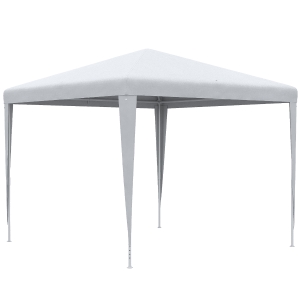 Outsunny Tenda 2,7x2,7 m de Jardim Metal Epóxi Tela PE Alta Densidade Branco