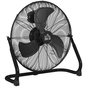 HOMCOM Ventilador de mesa elétrico portátil com 3 velocidades e inclinação ajustável a 120° fluxo de ar potente preto