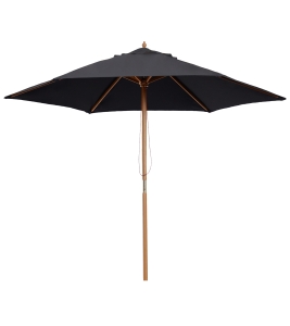 Outsunny Guarda-sol de Jardim Exterior Guarda-sol Reto com Teto Duplo Hexágono Grande Tamanho de Jardim Ø2,5x2,3 m Bambu Preto