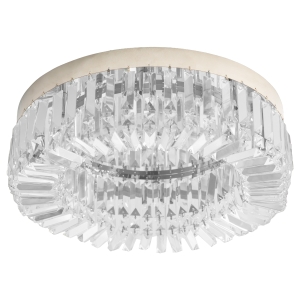 HOMCOM Crystal Chandeliers with Crystal Pendants, 8-Light Ceiling Light for Living Room, Bedroom Dining Room, Silver Tone