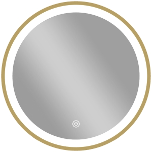 HOMCOM Espelho de banheiro com iluminação LED redondo 40 cm, espelho de parede iluminado com 3 temperaturas de cor, com brilho regulável, dourado
