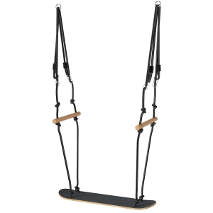 AIYAPLAY Balanço estilo skate infantil com altura ajustável, tábua antiderrapante, corda resistente à água, alças Preto