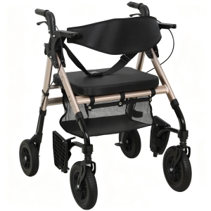 HOMCOM Rollator Walker Wheelchair, with Seat - Black