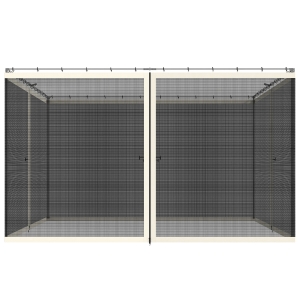 Outsunny Moustiquaires pour tonnelle barnum pavillon de jardin 3,35 x 2,07 m - lot de 4 moustiquaires zippées + crochets d'attaches - polyester nylon