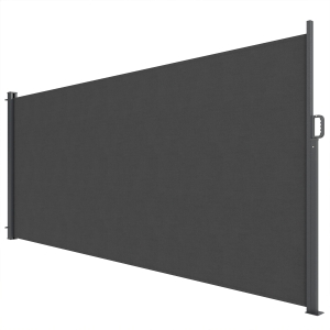 Outsunny markiza boczna wysuwana 420 cm wodoodporna przeciwwiatrowa UV 50+ ciemnoszara