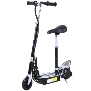 HOMCOM Foldable Powered Scooter with Adjustable Seat, Brake, Black