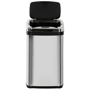 HOMCOM Poubelle de cuisine automatique 30L acier inoxydable, poubelle à capteur de mouvement avec couvercle, 33x25x58cm, argent