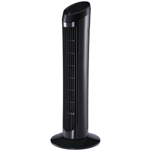 HOMCOM Ventilateur colonne silencieux et puissant 45W ventilateur tour 3 vitesses et oscillant 70°, pour chambre, bureau, 27 x 27 x 75 cm, noir