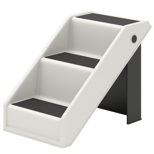 PawHut Escalier pour chien pliant à 3 marches antidérapantes escalier pour animaux en plastique 53 x 30,5 x 36,5 cm crème