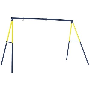 AIYAPLAY Metalowa huśtawka do 150 kg, huśtawka dla dzieci z ramą w kształcie litery A, 260 x 160 x 178 cm, niebieska
