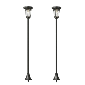 Outsunny Solarny zestaw 2 lamp stojących 180 cm z 2 trybami jasności i czujnikiem światła, IP44