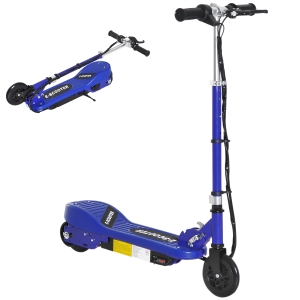 HOMCOM Folding Electric Kids Scooter Ride on Age 7-14, Blue
