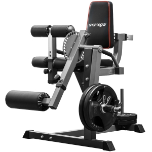 SPORTNOW Machine d'extension de jambe, étirement des jambes, capacité 120 kg, multifonction 100 x 90 x 105 cm acier noir