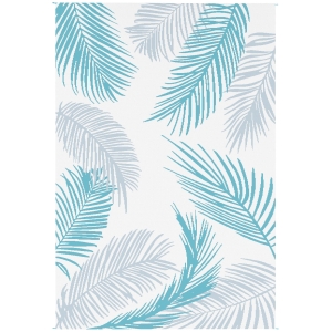 Outsunny Tapis d'extérieur réversible 274x182 cm, tapis de sol en PP résistant aux intempéries, sac de transport, bleu