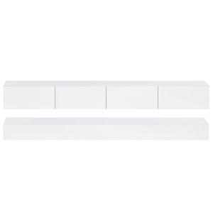 Mobile TV a parete con luci LED e 4 cassetti, 130x33x15 cm, Bianco