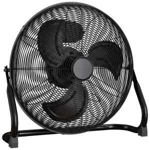 HOMCOM Metal Floor Fan with Tilting, High Velocity, 3 Speed, Portable Gym Fan for Home Office, Black