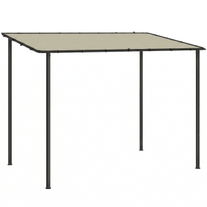 Outsunny 3 x 2 m Lean to Garden Pergola, Metal Frame Gazebo Pergola with UPF30+ Protection, Sloped Roof, Drainage Holes, Cream