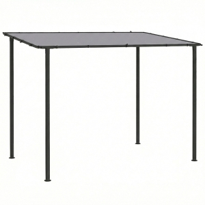 Outsunny 3 x 2 m Lean to Garden Pergola, Metal Frame Gazebo Pergola with UPF30+ Protection, Sloped Roof, Drainage Holes, Grey