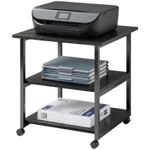HOMCOM Support d'imprimante desserte de rangement 3 niveaux étagères mobile sur roulettes 50 x 50 x 52,5 cm