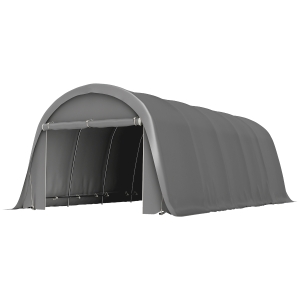 Outsunny Carport tente de garage 3,6 x 7,2 m abri voiture extérieur tente de stockage avec parois latérales amovibles, gris foncé