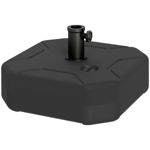 Outsunny Base para Sombrilla Cuadrada Soporte de Parasol de Postes Ø38 mm Ø48 mm Rellenable de Arena 25 kg o Agua 20 kg Negro
