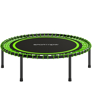 SPORTNOW Trampolim de Fitness Adultos Ø114 cm com Estrutura de Aço Reforçada para Treino de Pernas Corpo Verde e Preto
