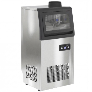HOMCOM Commercial Ice Maker Machine, 36kg/24H Stainless Steel Under Counter or Freestanding Ice Machine, Silver
