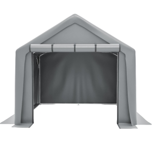 Fahrradgarage mit Rolltor, 244 X 241 X 217 cm, Dunkelgrau