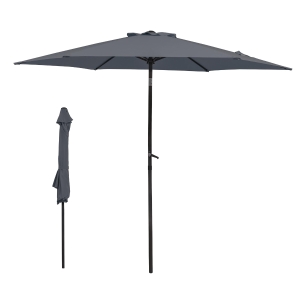 Sonnenschirm Ø 270 cm, knickbar & beidseitig neigbar, 270 x 270 x 234 cm, Dunkelgrau