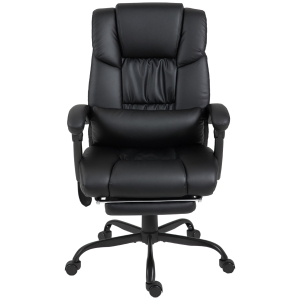 Vinsetto Silla de Oficina con Masaje de 6 Puntos Respaldo Alto Reclinable Altura Ajustable Reposapiés y Mando a Distancia Negro