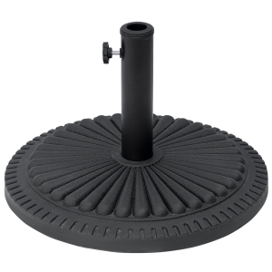 Outsunny Patio Outdoor Garden 14kg Round Cement Parasol Base, Umbrella Weight Stand Holder Compatible with Φ35mm, Φ38mm, Φ48mm Pole - Black