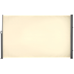 Outsunny Retractable Sun Side Awning Screen Fence - Patio Garden Wall Balcony Screening Panel Outdoor Blind Privacy Divider (3x1.8M, Cream White)