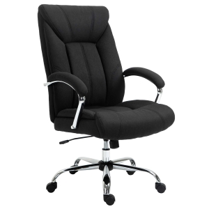 Vinsetto Fauteuil de bureau, chaise de bureau ergonomique, hauteur réglable, dossier haut, fonction de bascule, 65x78x118cm, noir