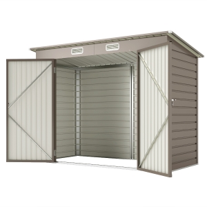 Outsunny Abri de jardin en métal 3 m² facile à monter, cabane de jardin structure en acier galvanisé améliorée gris clair