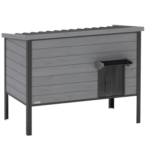 PawHut Weerbestendig kattenhuis met opklapbaar dak en uitneembare bodem, ingang voor 1-2 katten tot 12 kg, 85x55x70 cm, lichtgrijs