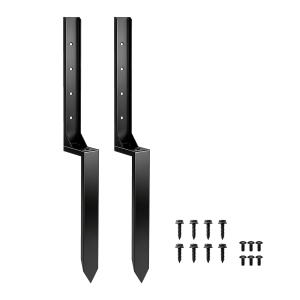 Outsunny Zaunpfosten Reparaturset 2er-Set Stützpfähle für Zaunpfosten mit Nägeln Bohrer 81 x 5,5 x 12 cm Schwarz