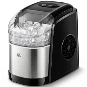 HOMCOM Machine à glaçons réservoir eau 1,7 L capacité réservoir glace 0,9 Kg pelle et panier inclus 9 glaçons/ 6-12minutes
