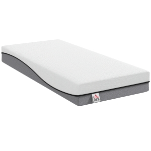 HOMCOM Matras pocketveringmatras met memoryschuim en groene thee H3 hardheid OEKO-TEX & CertiPUR 200x90x20 cm Grijs