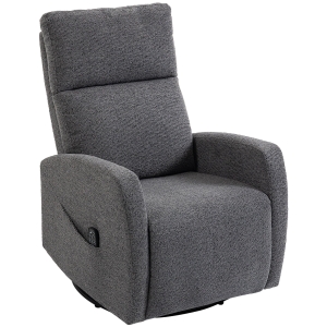 HOMCOM Poltrona relax, poltrona de massagem em chenille com função de aquecimento, rotação 360°, mecanismo de balanço, ajustável manualmente, cinza escuro