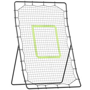HOMCOM Filet de rebond de football 123L x 90l x 174H cm cible et sardines de fixation fournies noir vert