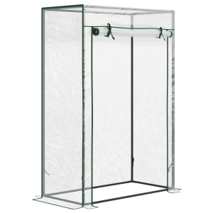 Outsunny Invernadero con Puerta Enrollable y Estructura de Acero Invernadero de Jardín Terraza Patio 100x50x150 cm Transparente