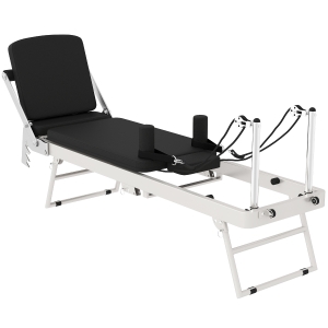 SPORTNOW Reformer Pilates Pieghevole per Casa con 2 Bande Elastiche