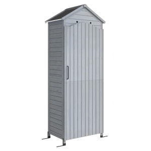 Outsunny Gartenschrank Holz extra hohe Geräteschuppen mit verstellbar Ablage magnetisch Tür galvanisiert Dach Belüftung
