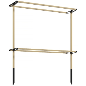 Outsunny Rankgitter aus Metall zum Stecken rostfrei Rankhilfe Gurken Spalier 119 x 34 x 139 cm für Himbeeren, Brombeeren Natur