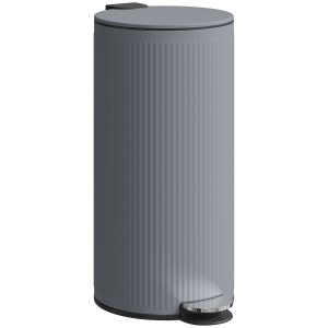 HOMCOM Cubo de Basura Cocina 30L con Pedal Tapa de Cierre Suave y Cubo Extraíble para Dormitorio Oficina Estudio Salón Gris